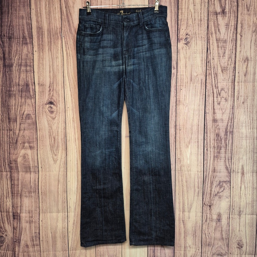 Seven 7 For All Mankind‎ Womens 28 High Waist Bootcut Jeans Dark Wash Y2K Retro